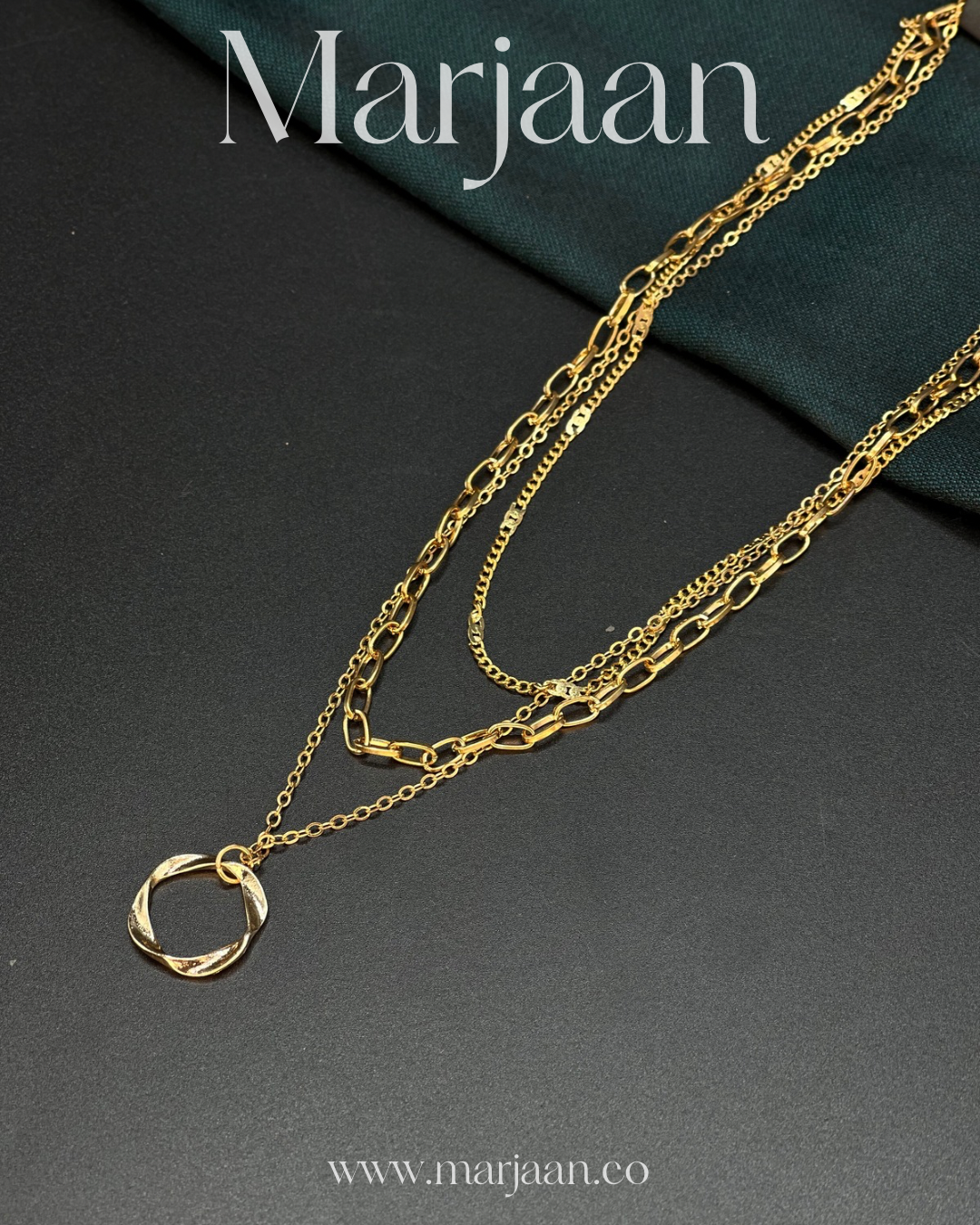 Layered Wave Loop Necklace