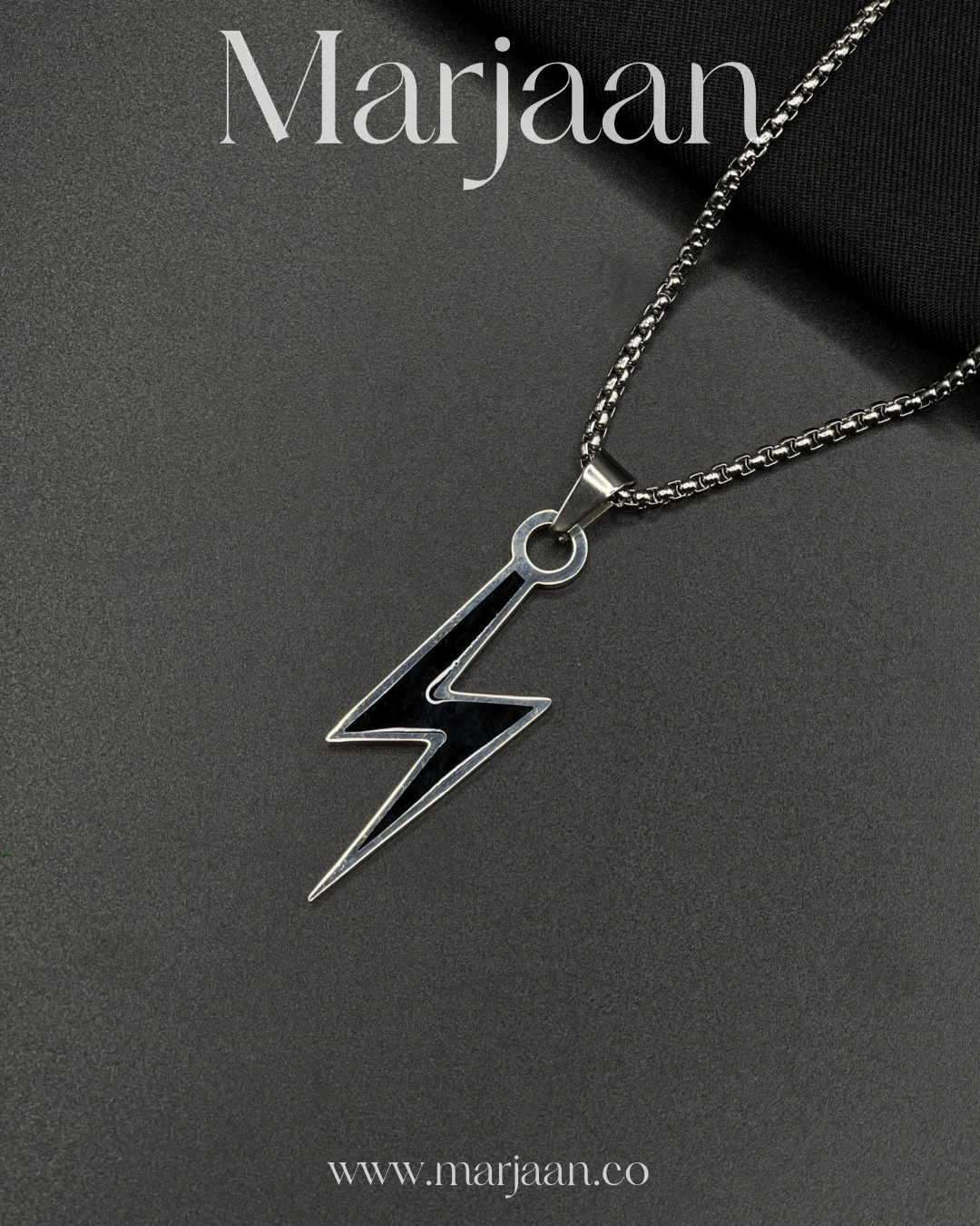 Silver Black Lightening Bolt