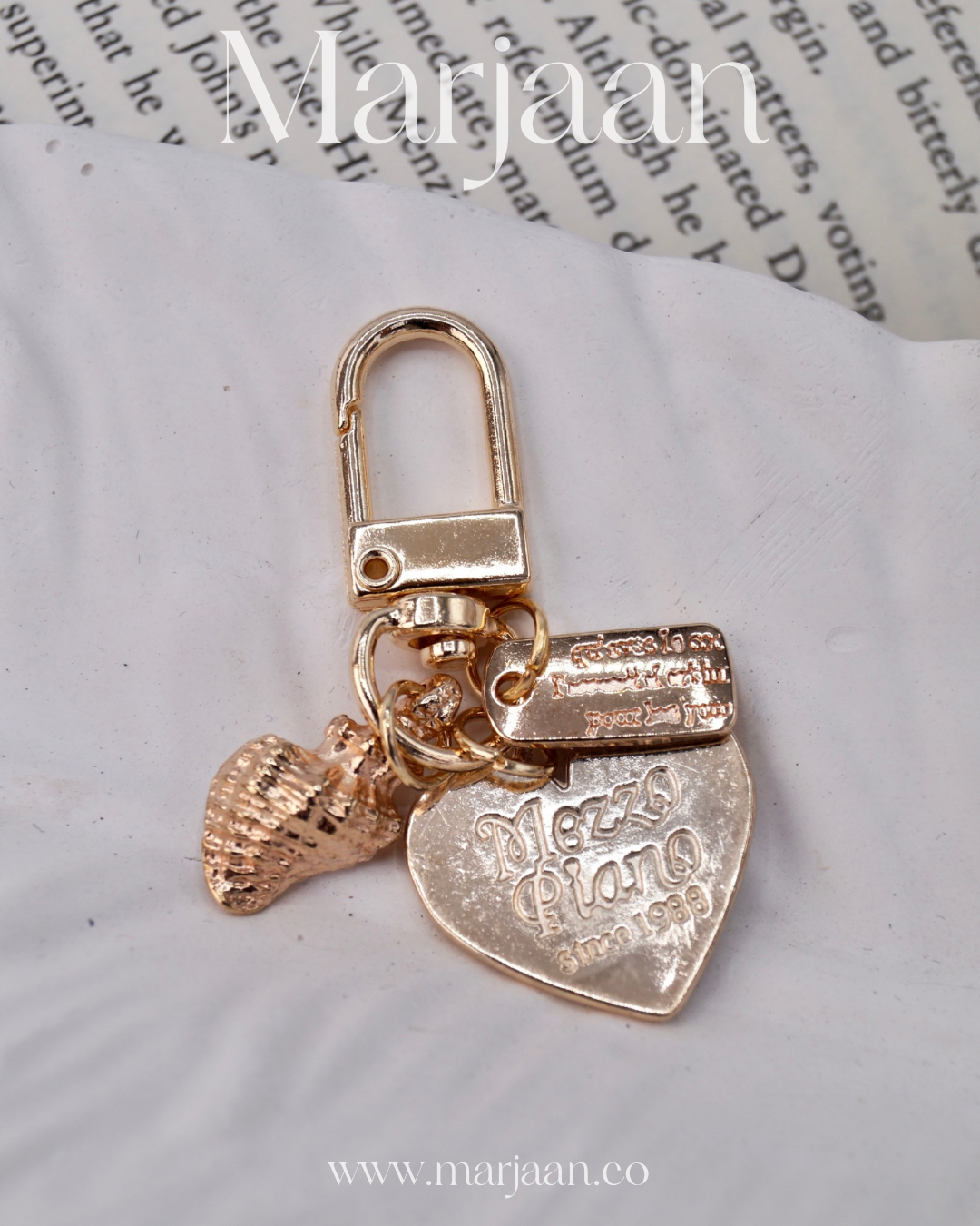 Sea Shell Heart Keychain