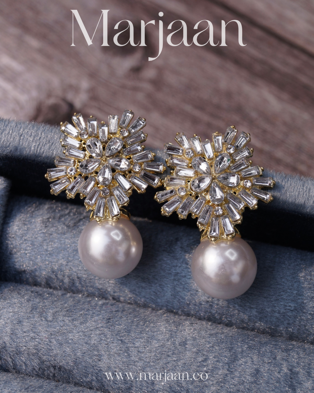 CZ Pearl Snowflake Earrings