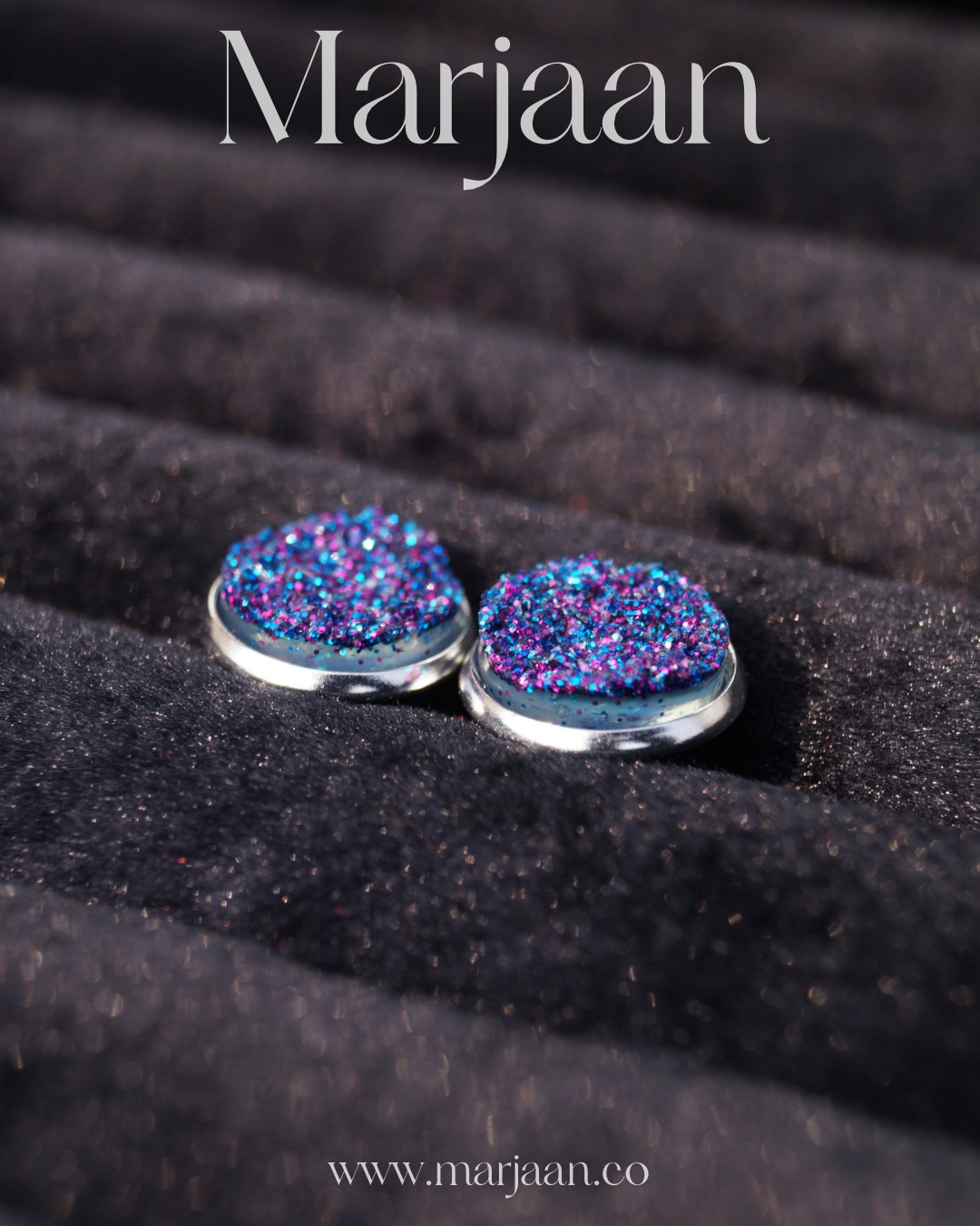 3D Cosmic Purple Shimmer Studs
