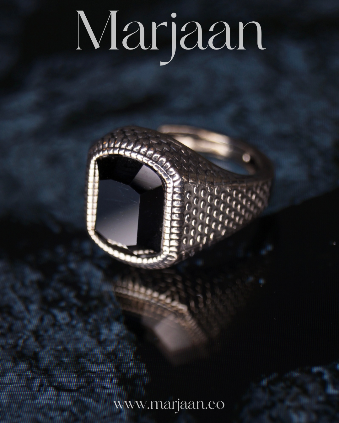 Bold Black Statement Ring (Resizable)