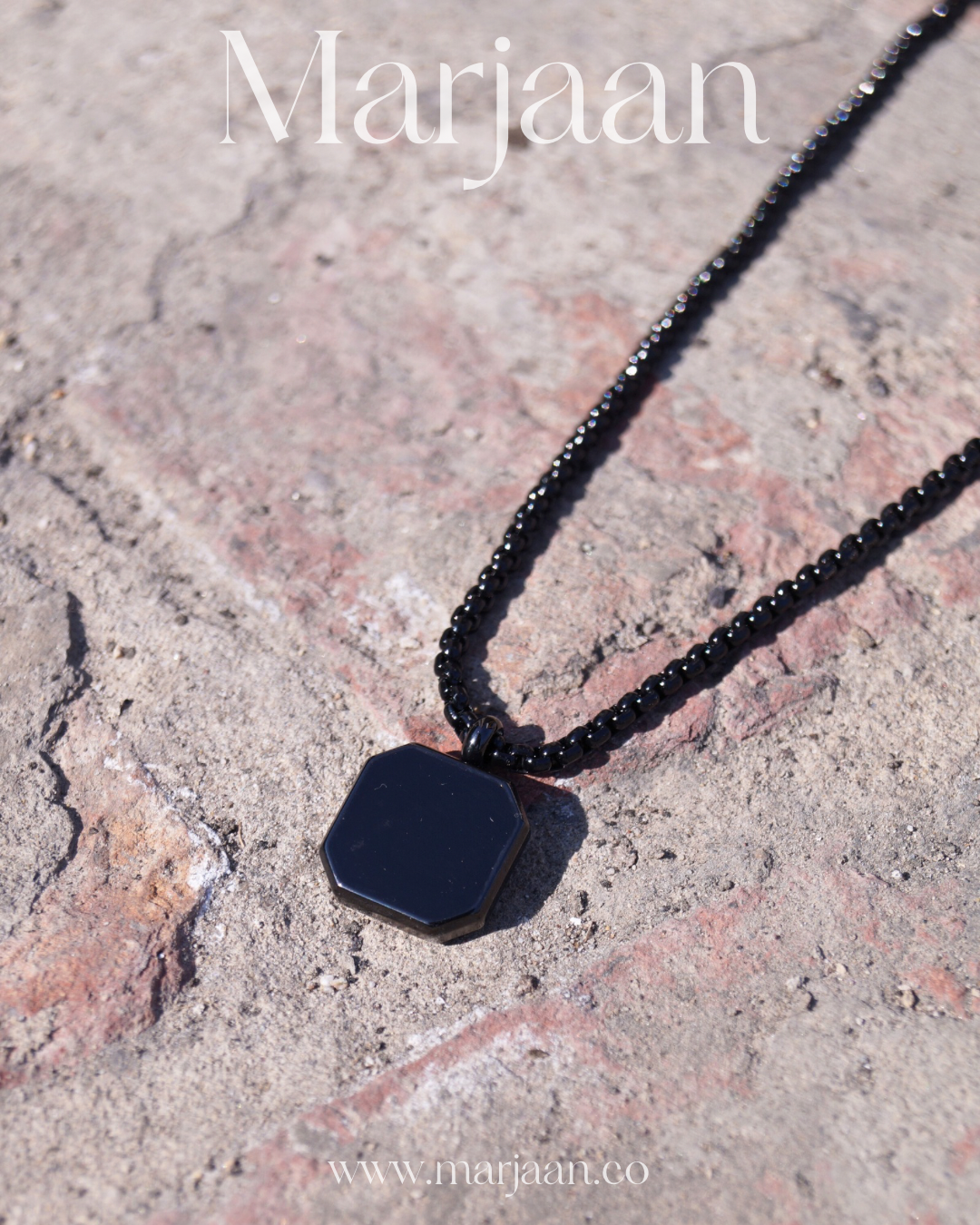 Black Onyx Square Pendant