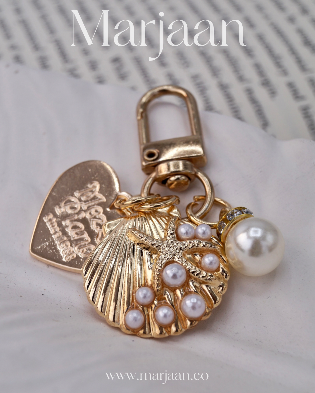 Starfish Pearl Keychain
