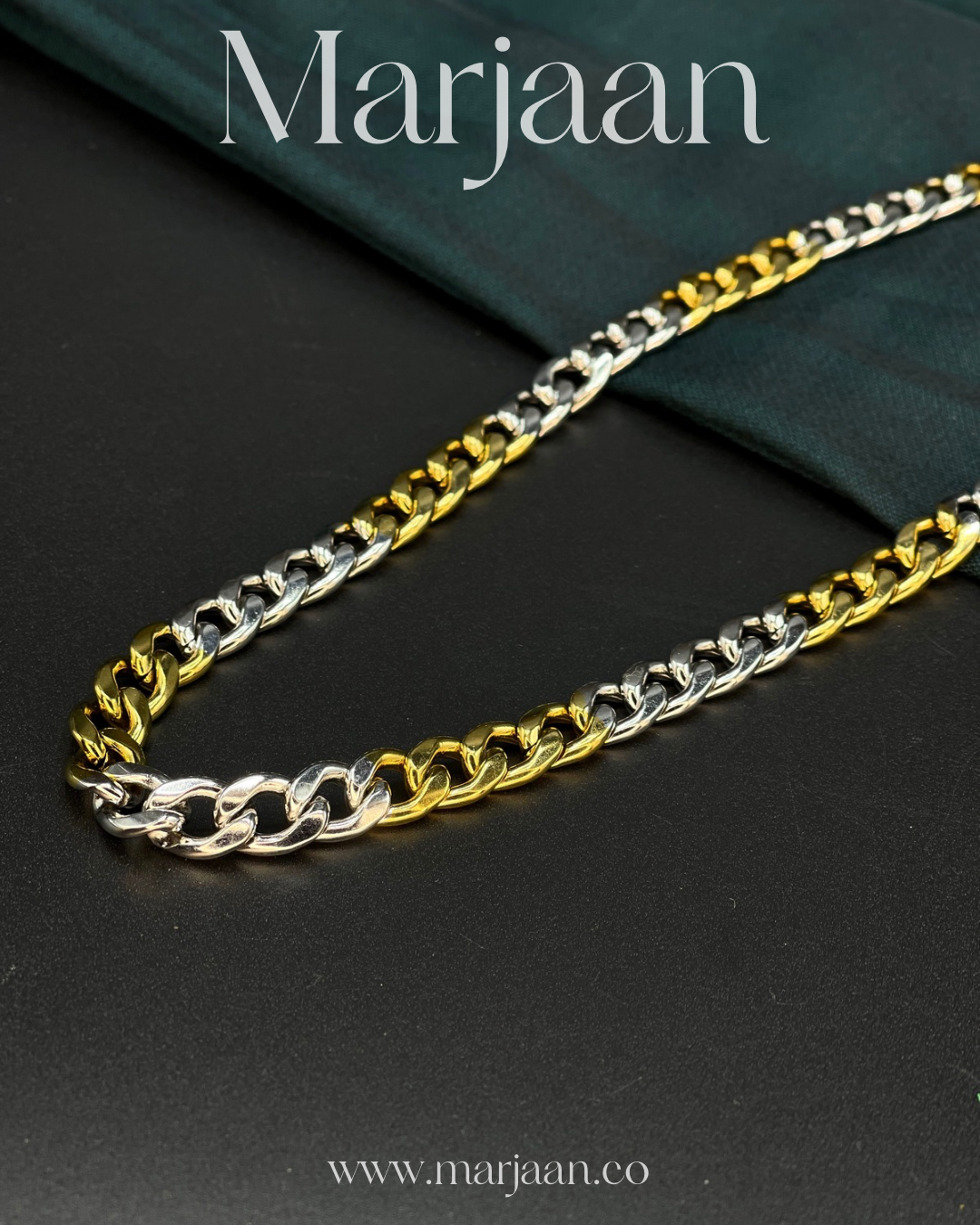 8mm Silver Gold Cuban Chain