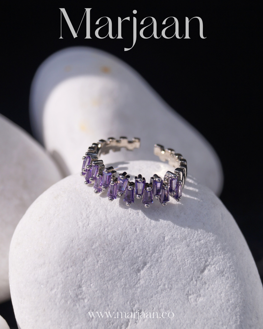 Amethyst Crescent Band