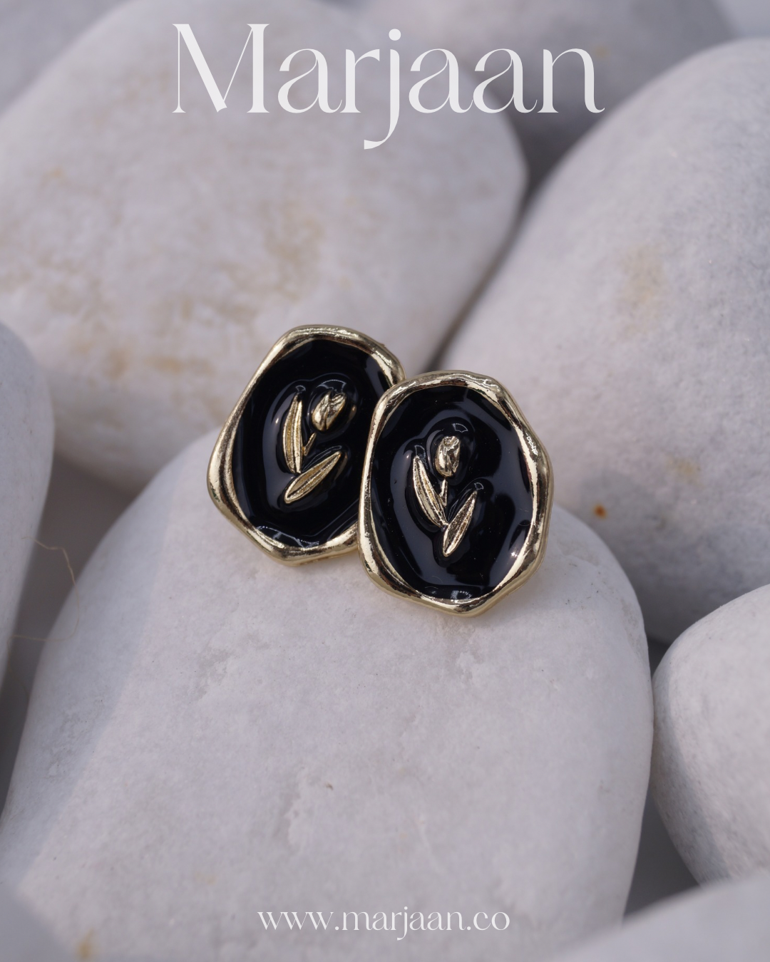 Black Tulip Studs