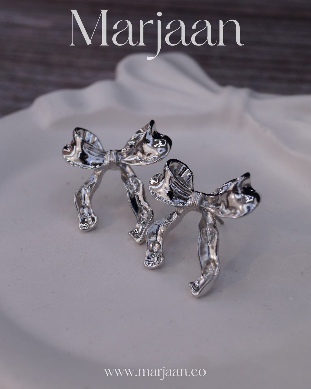 Silver Pookie Bow Earrings