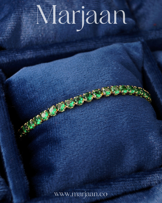 Green Adjustable Tennis Bracelet