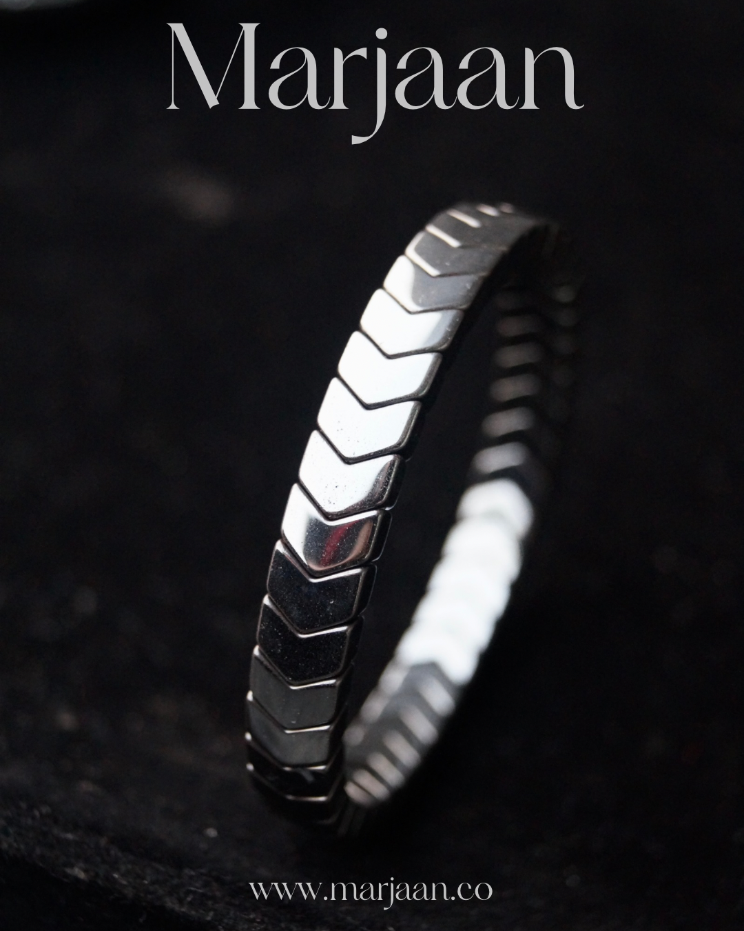 Hematite Link Metallic Bracelet