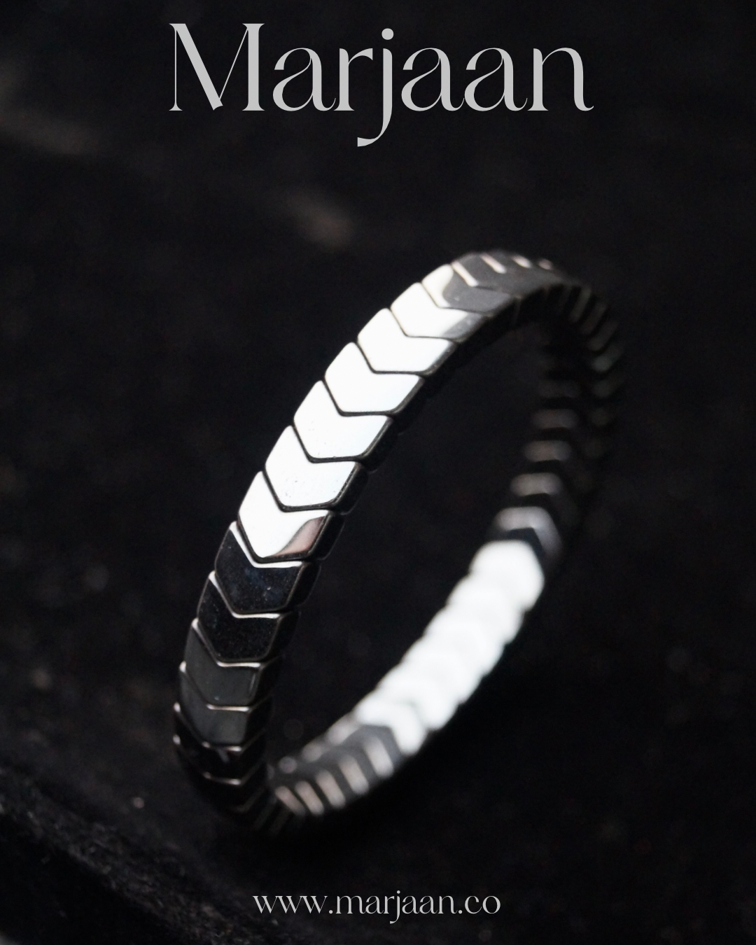 Hematite Link Metallic Bracelet