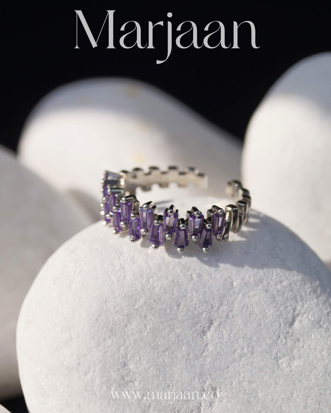Amethyst Crescent Band