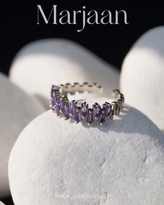 Amethyst Crescent Band