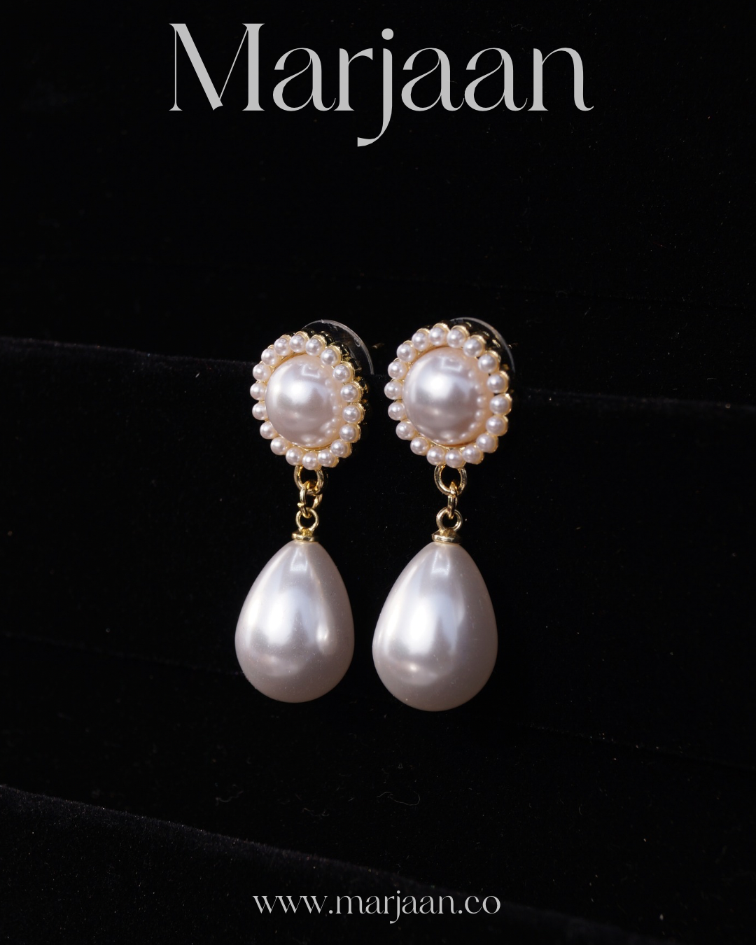 Teardrop Daisy Pearl Earrings