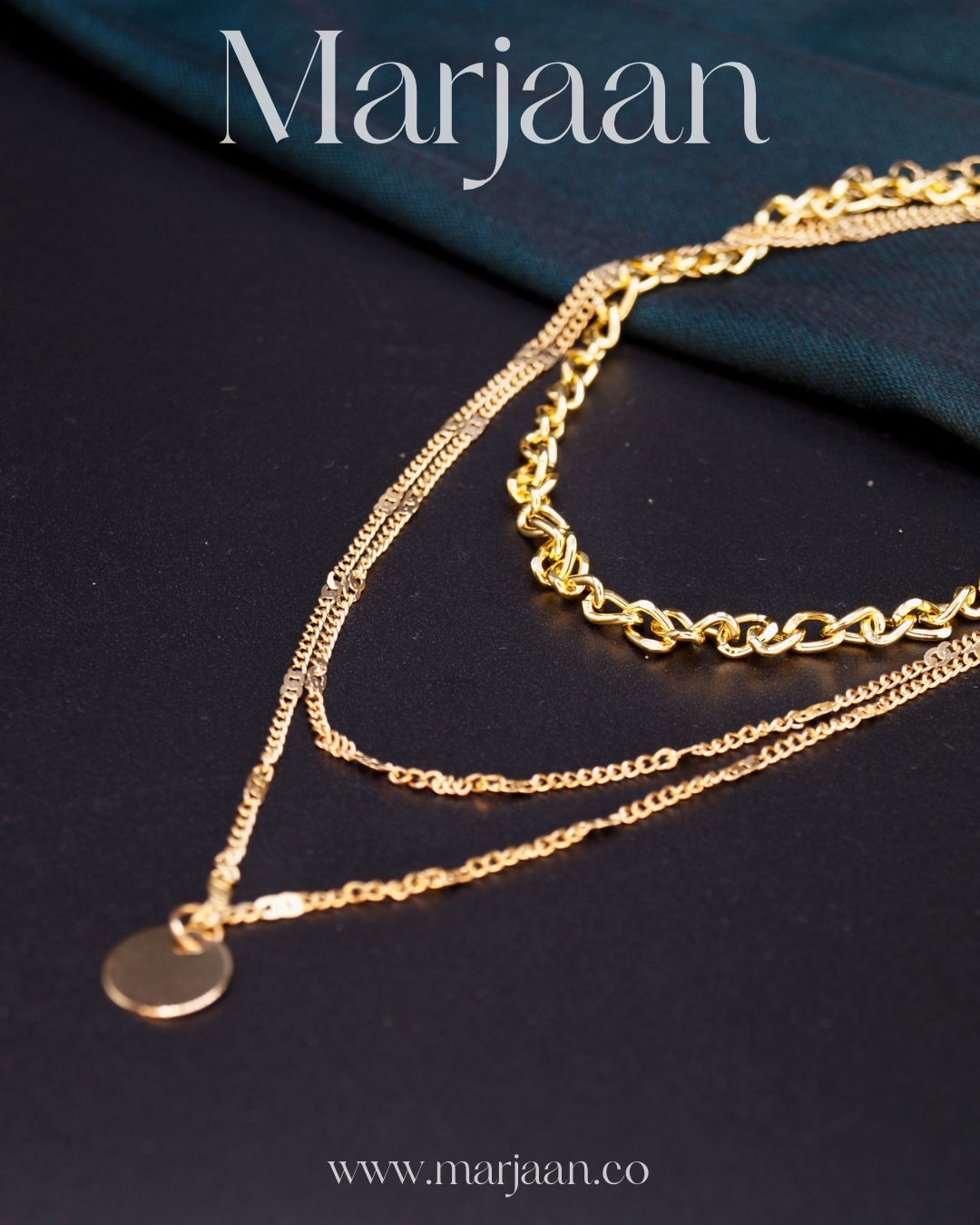 Layered Cuban Disk Necklace