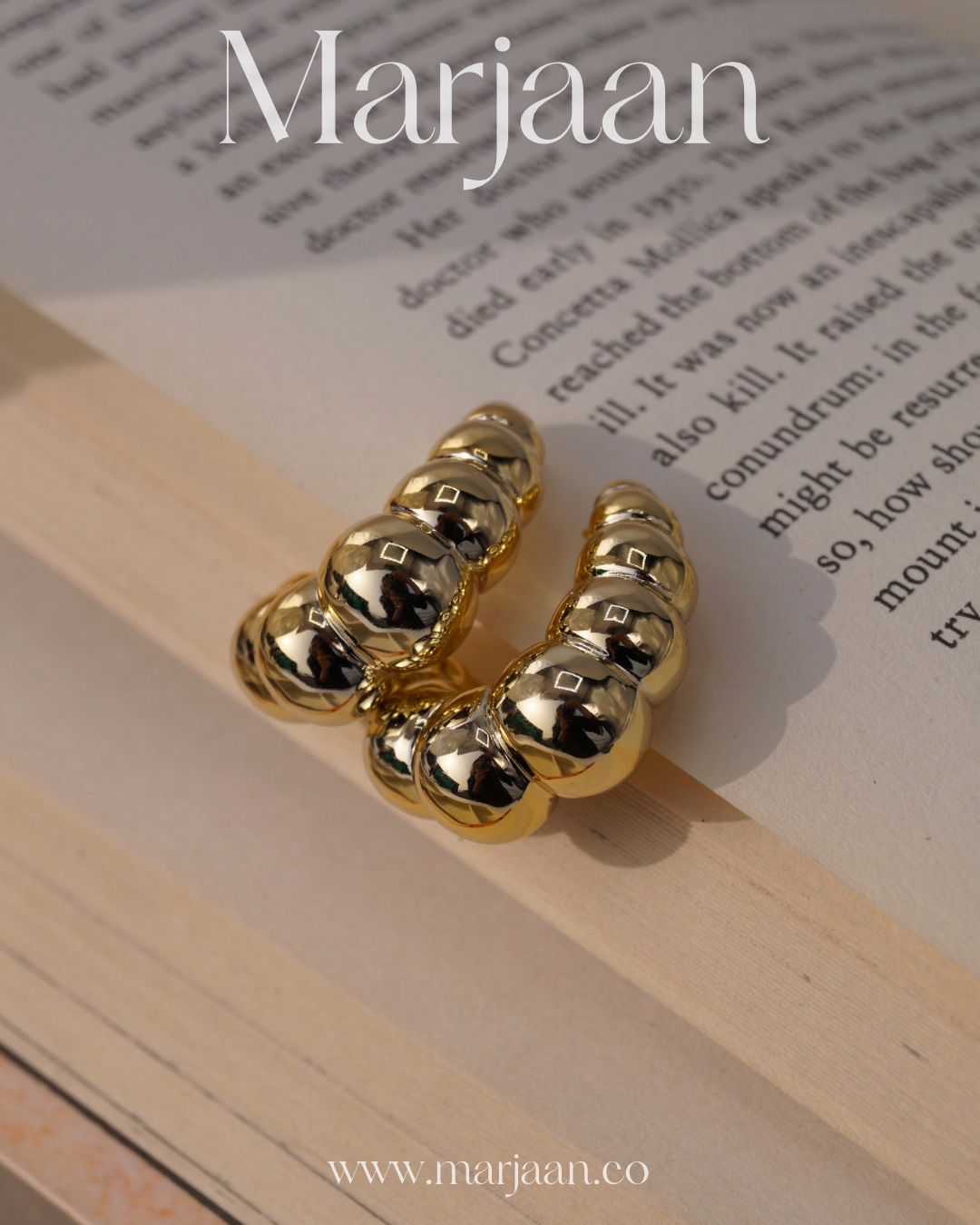 Golden Bead Hoops
