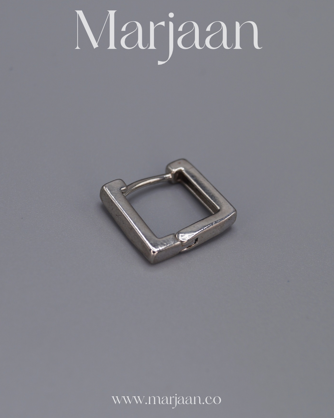Silver Square Hoops
