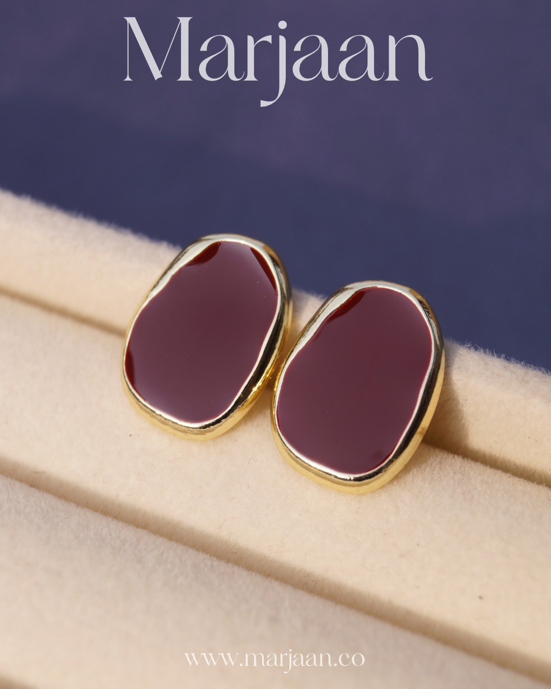 Maroon Irregular Studs