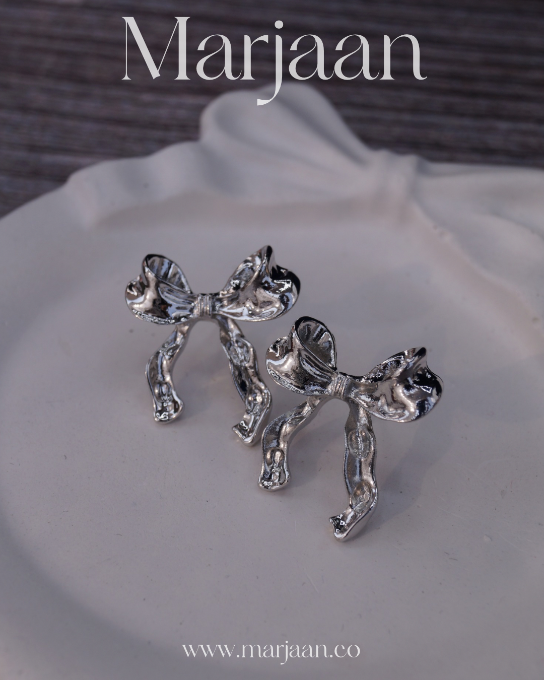 Silver Pookie Bow Earrings