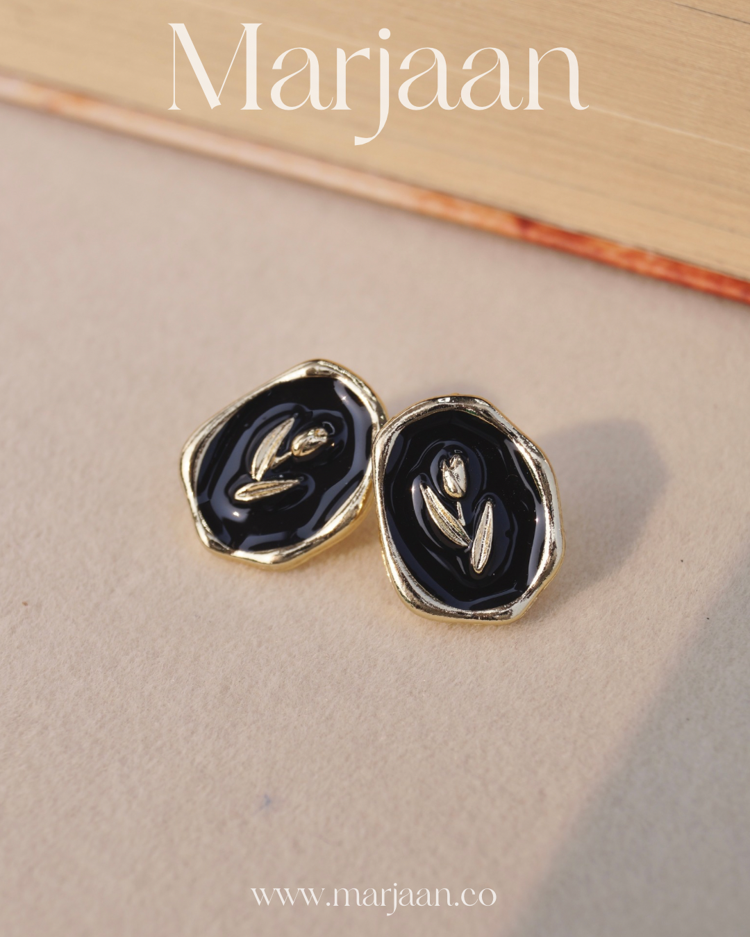 Black Tulip Studs