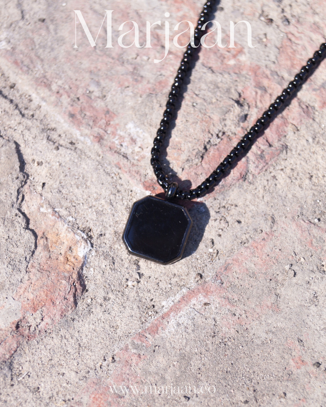 Black Onyx Square Pendant