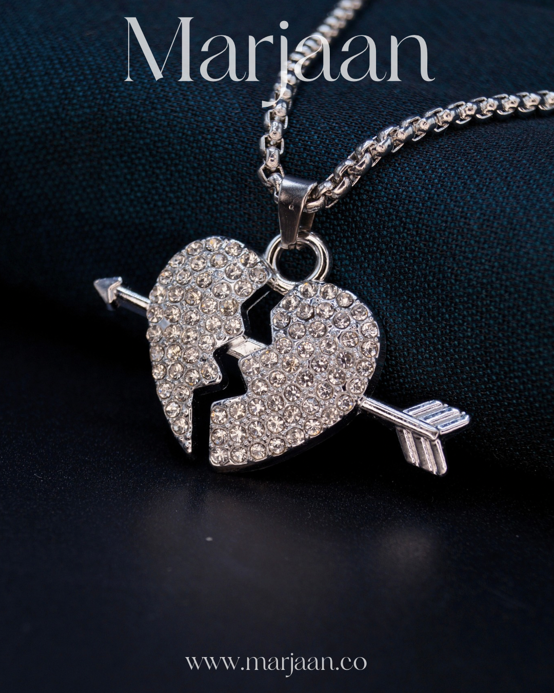Iced Out Heart Arrow Pendant