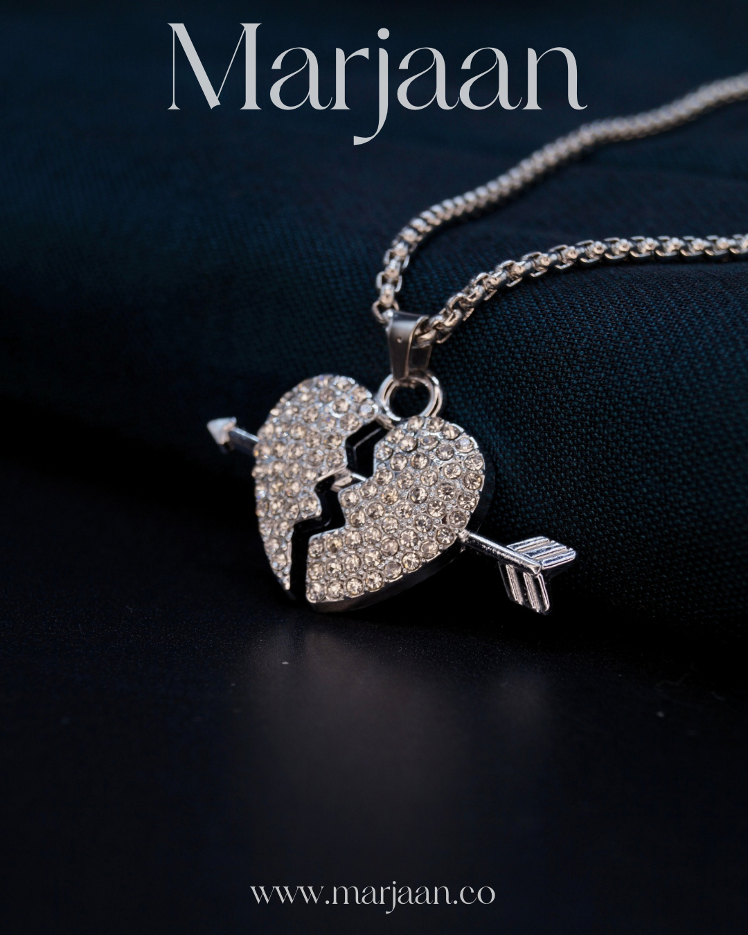 Iced Out Heart Arrow Pendant