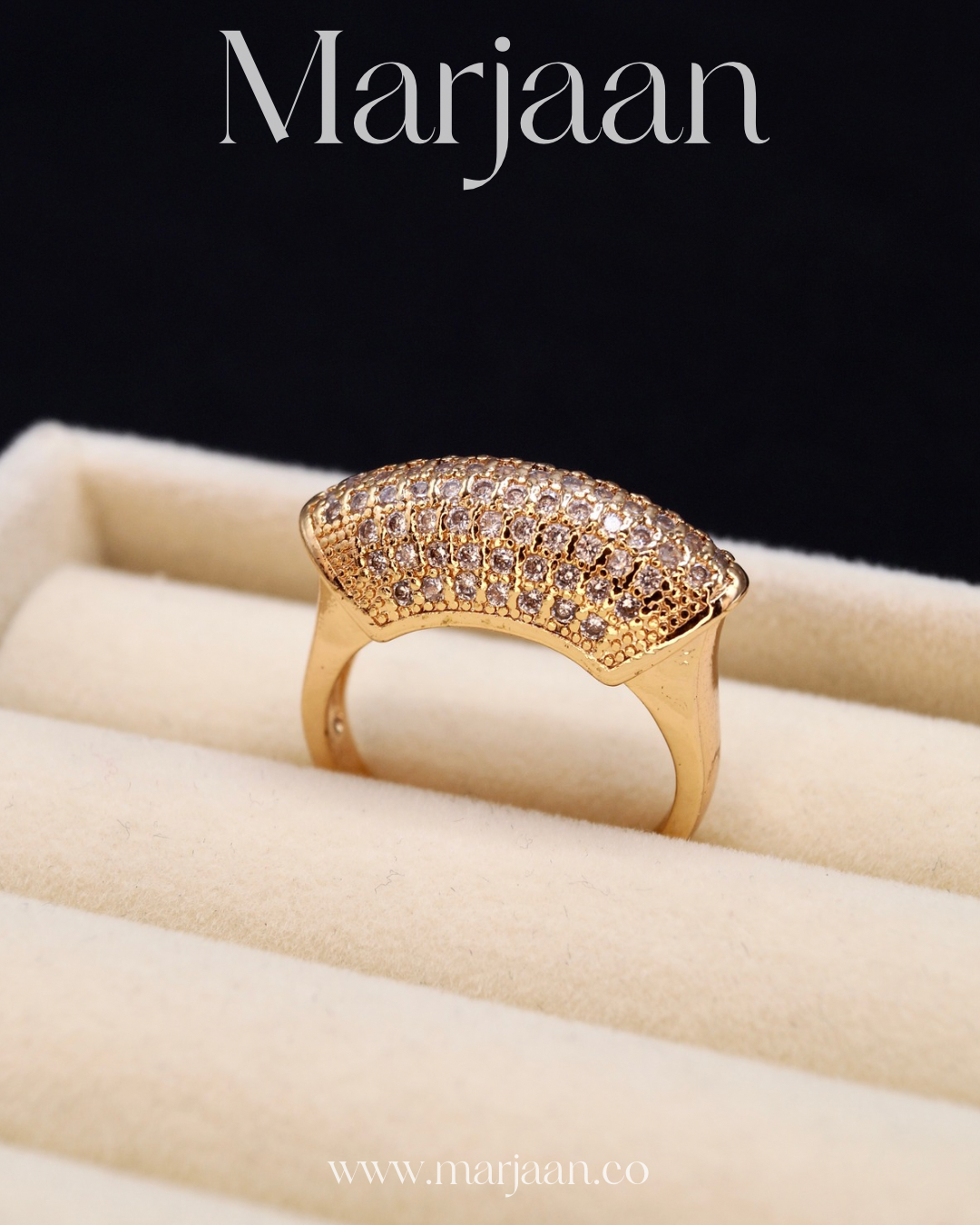 CZ Gold Plateau Ring