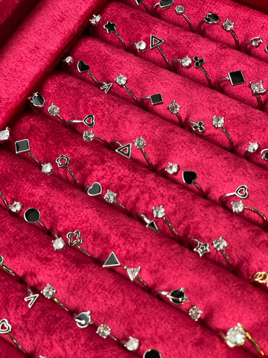 Silver Black Rings (Assorted)