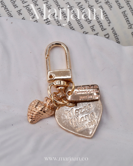 Sea Shell Heart Keychain