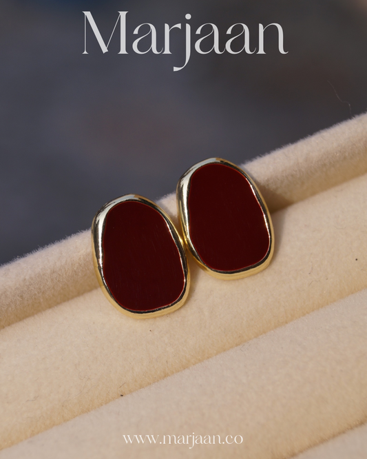 Maroon Irregular Studs