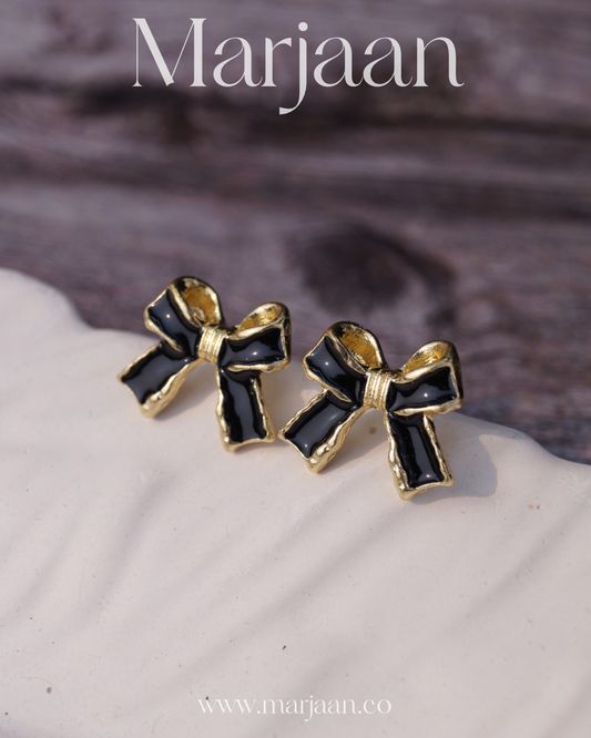 Black Bowknot Studs