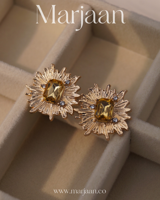 Amber Burst Studs