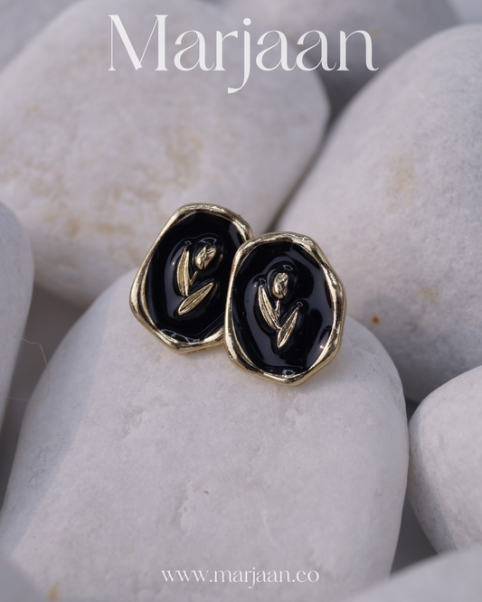 Black Tulip Studs