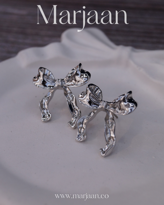 Silver Pookie Bow Earrings
