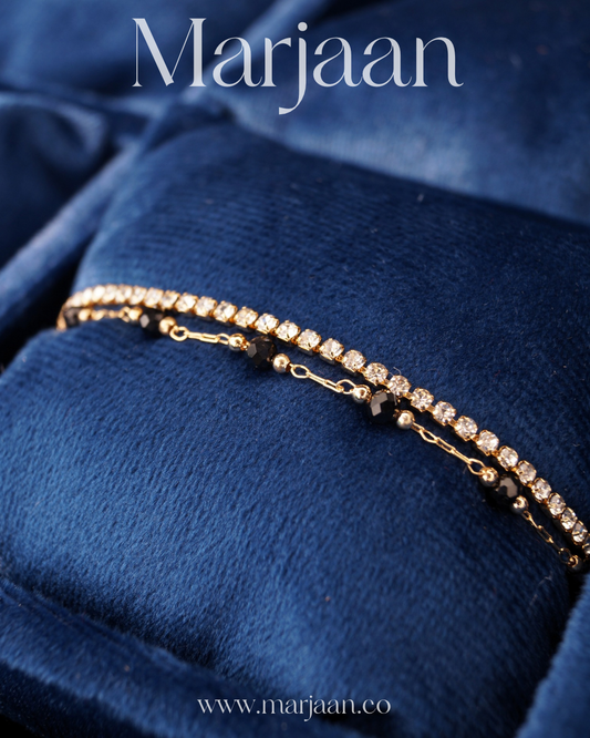 CZ Black Stones Bracelet