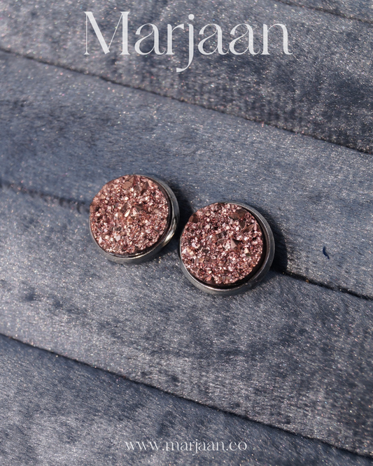 3D Rose Gold Shimmer Studs