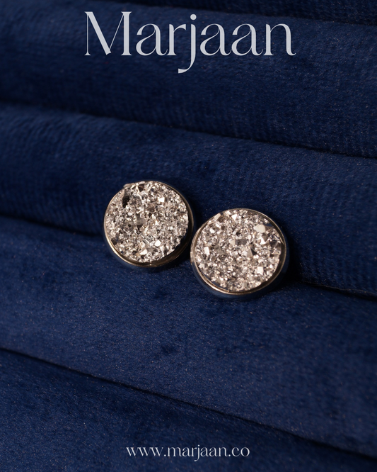 3D Silver Ice Shimmer Studs
