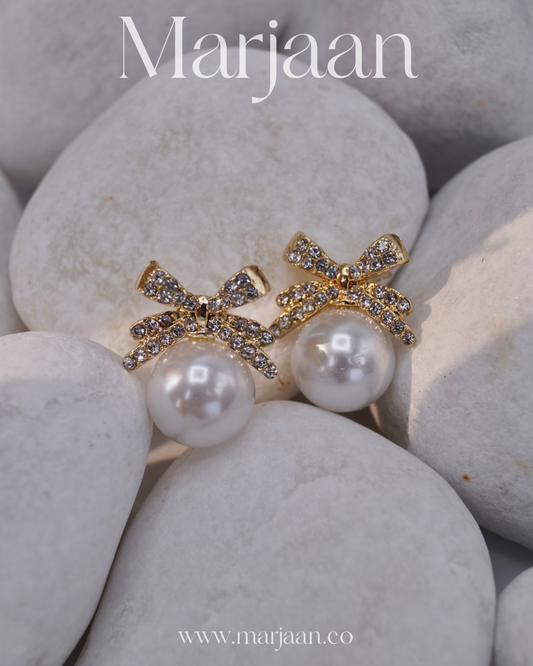 Pearl Bowknot Earrings