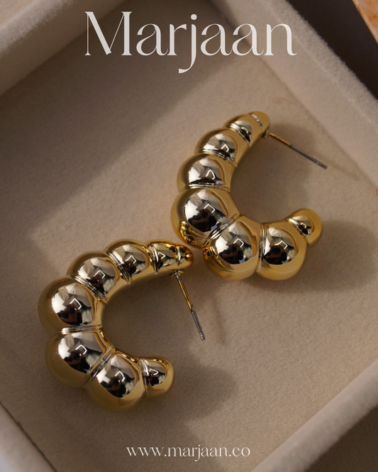 Golden Bead Hoops