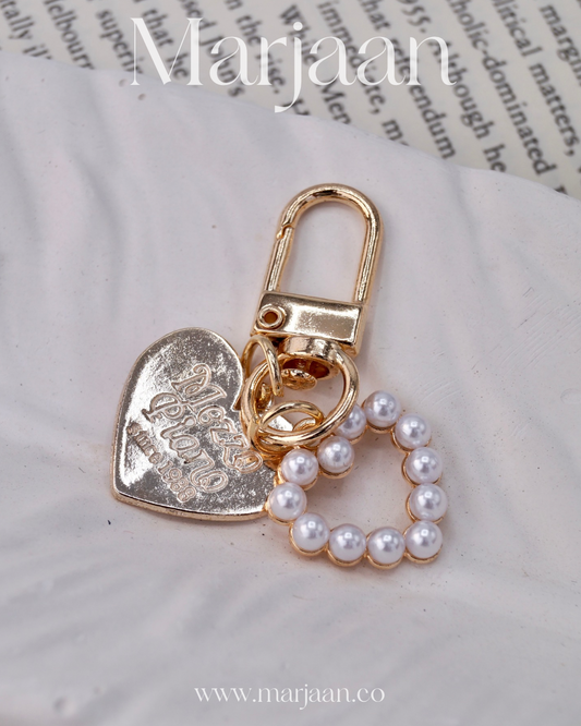 Pearl Heart Keychain