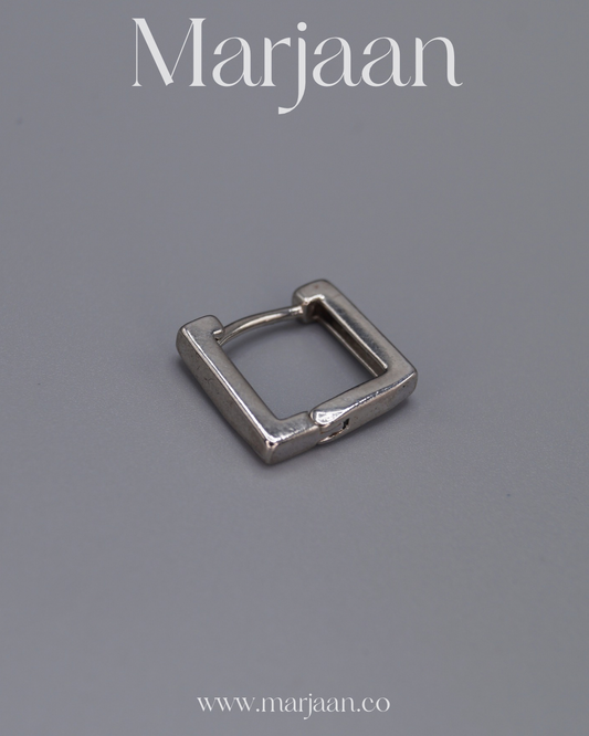 Silver Square Hoops