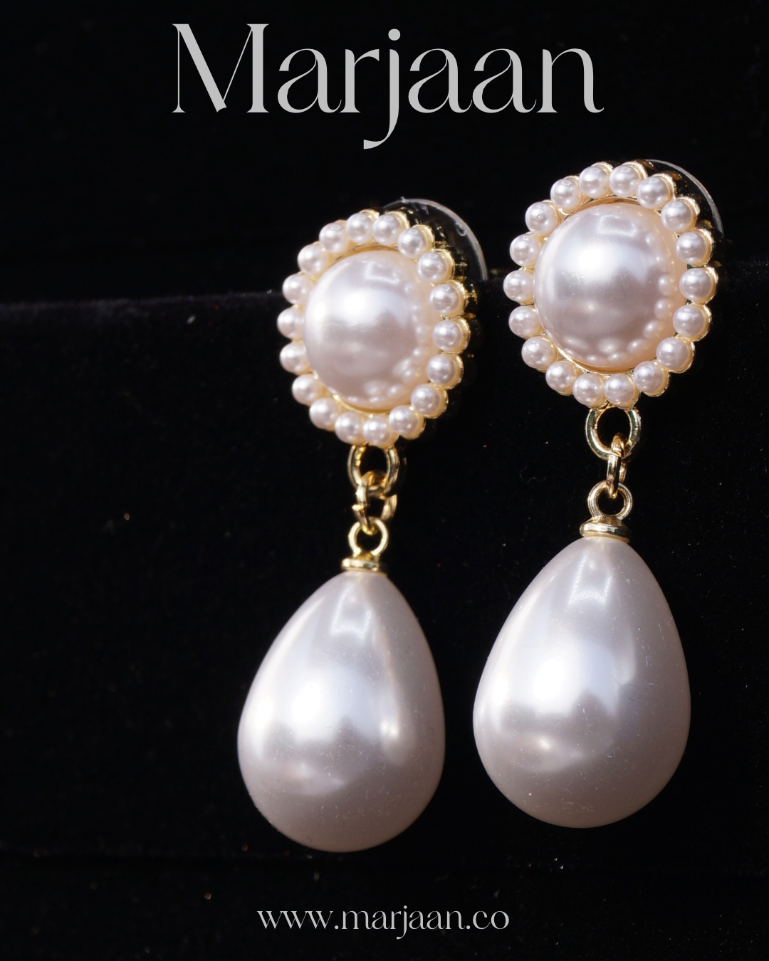 Teardrop Daisy Pearl Earrings