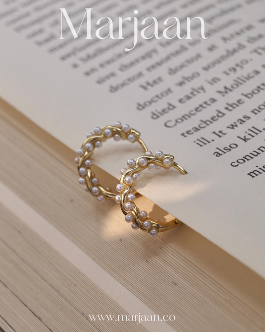 Twisted Pearl Hoops