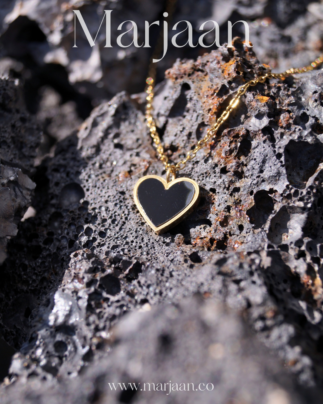 Dainty Black Heart Pendant